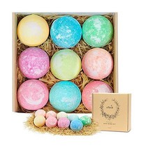 Bath Bombs Gift Set Natural Supplies 9 Pcs For Women Fragrance Organic 4.2 Oz, 9 Count (Pack of 1)