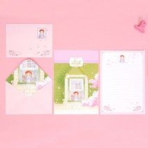 플라잉웨일즈 빨강머리앤 감성편지지 세트, 빨강머리앤 감성편지지 세트 - 초록지붕