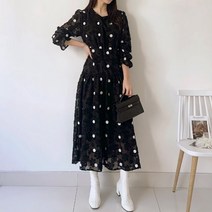 퍼니걸스 3866 도트 롱 원피스 여성의류