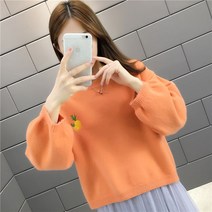 니모콘 여성 봄 가을 니트 라운드넥