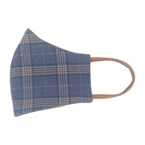 [건우마스크 국내생산]천마스크 패션 마스크 감물 천염염색 마스크 체크 블루