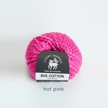 루피실 두꺼운 면사 니트 가디건 BIG COTTON 100g 43m, hotpink