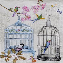 파스텔크래프트 IHR 냅킨아트 543500 Birdgages 냅킨20매 33x33cm 0608, 20매입, 혼합색상