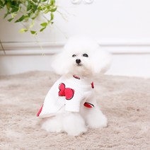 펫디자인 와플티셔츠(체리 하트) 4colors 강아지티셔츠 강아지옷, 하트(화이트)