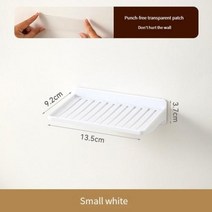 펀치 프리 벽 선반 홈 인테리어 랙 수공예 디스플레이 스토리지 홀더 욕실 주방 정리함, 없음, WHITE
