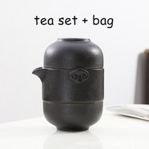 티포트세트 홍차 도자기 티팟 티 컵 teaware 세라믹 주전자 앰프 찻잔 여행 사무실, 4종 세트, 씨 블랙