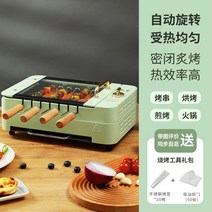 양꼬치 기계 개인 화로 캠핑 꼬치 소형 실내 2인 가정용, 단일사이즈, 단층 말차 그린