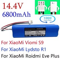 Lydsto R1 충전식 리튬 이온 배터리 로봇 진 청소기 팩 량 6800mAh, 01 6800mAh