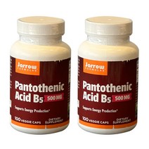 자로우포뮬라 Jarrow Formulas Pantothenic Acid B5 자로우 포뮬라 판토텐산 비건제품 500 mg 베지캡슐 100개입