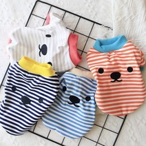 코코스튜디오 강아지옷 고양이 스트라이프 티셔츠, 코코 스트라이프 배색 티셔츠/그레이