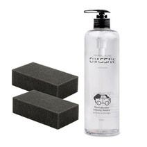 차싹 차량용 플라스틱 고무 광택제 + 블랙스펀지 2p, 500ml, 1개