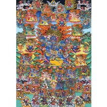 탱화 불교용품 산신 종합 관세음보살 아미타불 무속용품 불교그림 선녀 금강경사경 티베트어 탕카 홀 행잉 페인팅 불교 탱카 홈 인테리어, 1.30X43CM No Frame