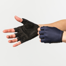 초보 중급 경기용 자전거 라이딩 바이크 미끄럼방지 스판 통기성 충격완화 로드 반장갑, 중급네이비블루