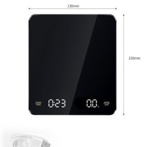 앉은뱅이저울 베이킹저울 전자저울 3Kg0.1g 블랙 에스프레소 커피 전자 저울 LED 스크린 디스플레이 충전 미니 가정용 디지털 주방, [01] 3 키로, [01] 3KG 0.1G