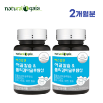 가이아 어골칼슘 폴리감마글루탐산 PGA 60정 생선 뼈 칼슘 흡수 촉진 골다공증 발생위험 감소 도움 성장기 어린이 청소년 노인 영양제, 2병