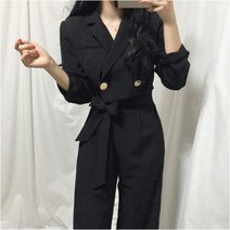 허니밀크티 *누적2000장/재입고* [벨트set] 세미 정장 자켓 점프수트 2color