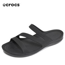 크록스 스위프트워터 샌들 샌들 아쿠아슈즈 여성용 블랙 203998-060