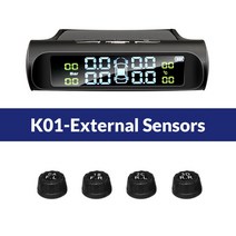원격 시동 경보기 E-ACE TPMS 자동차 타이어 모니터링 압력 디스플레이 경보 태양열 충전 온도 4 센서, [03] K01-External Sensor, 03 K01-External Sensor