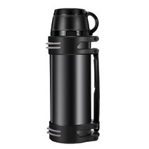 Shengye 대용량 아웃도어 스테인리스 스틸 보온병, 블랙, 1200ml