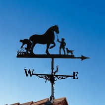 풍향계 바람개비날씨 베인 농장 블랙 야드 키트 Weathervane 농가 내구성 장면, 03 Horse