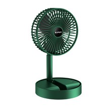 GIJIE 휴대용 무선 미니 탁상용 선풍기 접을 수 있다 USB 충전대 선물 선풍기, 녹색