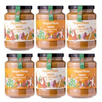 6병 묶음 땅콩 100% 피넛 버터 슈퍼너츠 땅콩버터 460g 잼 비건, 크런치(460g) 5병+스무스(460g) 1병