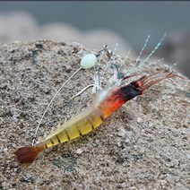 리얼 새우루어 야광쉬림프 미끼 바다민물 낚시 3.5인치, 레드(1pcs)