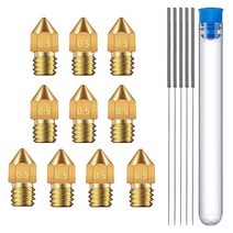 Makerbot Creality CR-10용 0.5MM MK8 엔더 3 노즐 10개 3D 프린터 황동 노즐 압출기 5개의 바늘 및 금속 보관 상자 포함, 0.5MM 10PCS