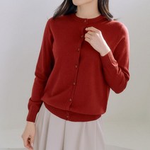 바네사빈 비스코스 라운드 버튼 기본 니트 가디건 v00157