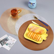 북유럽 원형 식탁유리대용 테이블매트 실리콘식탁매트, 실버