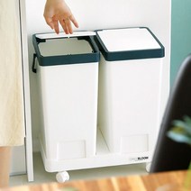 리빙패밀리 2단 3단 스탠드 이동식 원터치 20L 분리수거함, 3P, 화이트