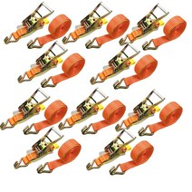 베스트 앤서 래칫식 J후크 래싱 벨트 훅 타이 다운 벨트 파단 하중 4000kg 벨트 폭 50mm 고정측 1m 권측 6m 10개 세트