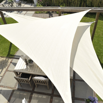 썬키다 HDPE 메쉬 그늘막 썬쉐이드, 3.6m x 3.6m x 3.6m 삼각, 크림화이트