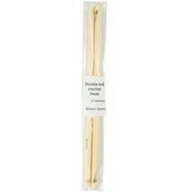 아프간바늘 목도리실 뜨개질 대바늘 세트 2개/대 24cm 자연 대나무 아프간 사우디 아라비아 더블 엔드 크로, 02 8mm 10mm