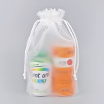 나시지 복주머니 백색끈 (100매) 3가지 사이즈 반투명 상품 선물 포장 보관 고급 조임 봉투, 1묶음(100매)