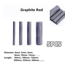 검은 탄소 막대 흑연 전극 실린더 바 5 개 산업용 고온 전도성, 11 25mm_01 Length 50mm