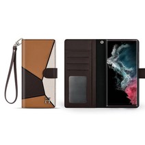 갤럭시 노트20울트라 케이스 라피네 콤비 천연소가죽 지갑형 다이어리 케이스 카드 수납