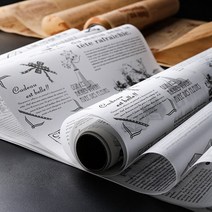 4 롤/대 빈티지 베이킹 오일 종이 붙지 않는 바베큐 빵 기름 종이 왁스 종이 버거 감자 튀김 래퍼 주방 기름 흡수 포장 시트 홈 레스토랑 용품, White-4Rolls