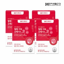 한미생활건강 혈행 가득 오메가3 1 000mg 30캡슐 4박스