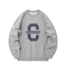 커버낫 빅 컬리지 C 로고 맨투맨 멜란지 그레이