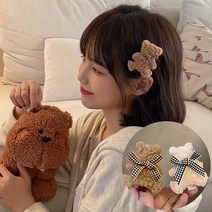 홀리지 코도리 뽀글 곰돌이 헤어 머리핀