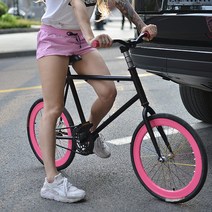 브레이크없는 로드 묘기 픽시자전거 20인치 미니벨로, (블루블랙) 20인치 - 40나이프