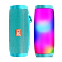 무선 블루투스 스피커 휴대용 스피커 블루투스 강력한 높은 야외 저음 HIFI TF FM 라디오 LED 빛, Green, TG157