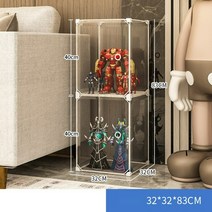 진열장 피규어장식장 장식장 디스플레이 캐비닛 완구 홈 유리 아크릴 블라인드 박스 투명 랙, 1행 2층[레이어높이40]