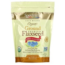 스펙트럼에센셜즈 그라운드 프리미엄 플랙 씨드 오메가-3 & 파이버 글루텐 프리, 1개, 680g