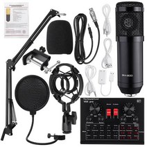 가정용 코인노래방 기계 휴대용 길거리공연 찬양 반주기 부스 v8x pro bm800 마이크 사운드 카드 pc 게임 라이브 스트리밍 dj 콘덴서 스탠드 usb bluetooth, 2-주황색