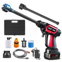 SAST 초강력 무선 고압 세척기 세차기 분사기 충전식 휴대용 가정용, 130bar 기본