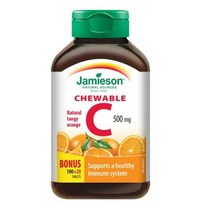 Jamieson 자미에슨 비타민C 츄어블 영양제 VITAMIN C 500mg Tangy Orange CHEWABLES 120정