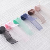 쉬폰 오간디 리본 16mm, 브라운