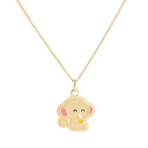14K 미아방지 원숭이띠 컬러 아기 목걸이 IRN32490, 14K 핑크골드